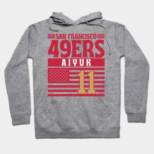 San Francisco 49ERS Aiyuk 11 American Flag Football Hoodie